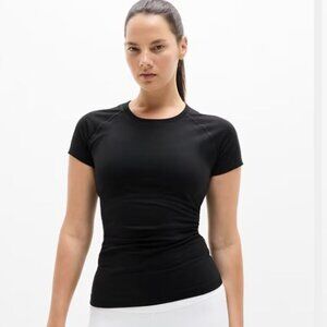 Athleta:  Momentum Seamless Tee, Size Large, Black